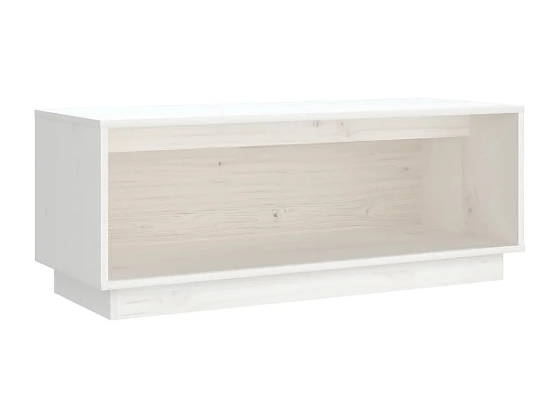 Móvel de TV 90x35x35 cm madeira de pinho maciça branco