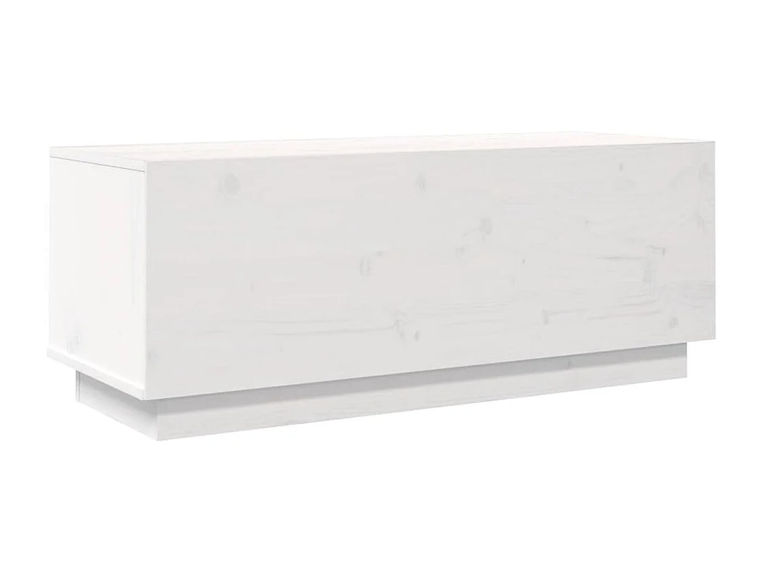 Móvel de TV 90x35x35 cm madeira de pinho maciça branco