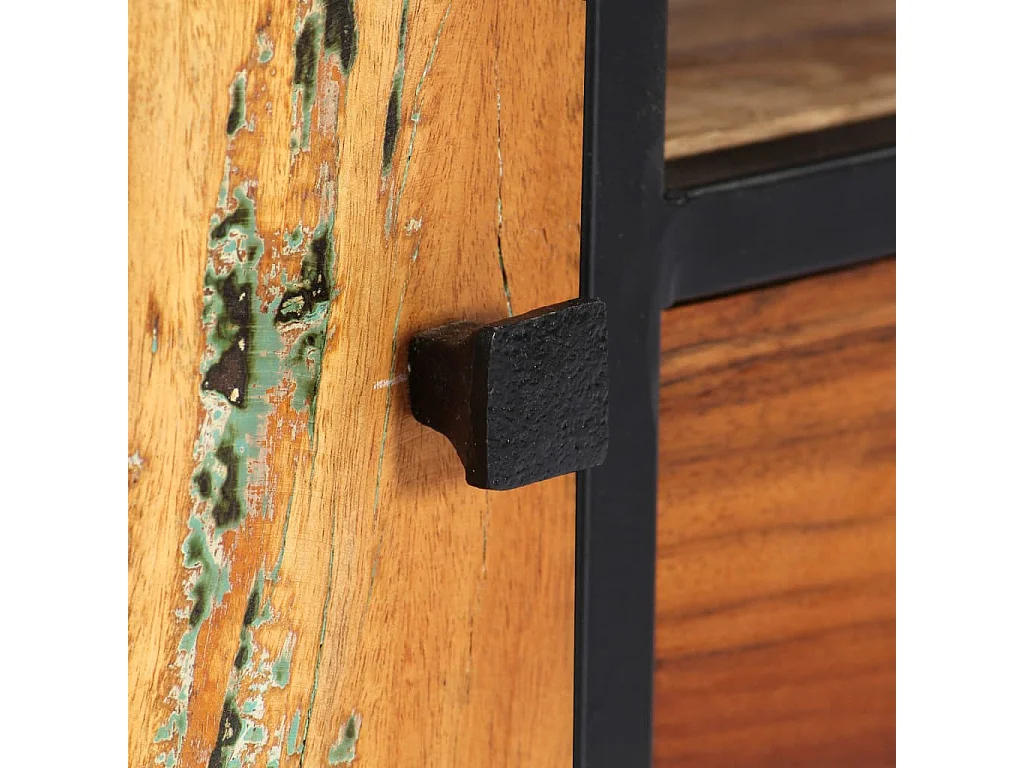 TV-Schrank 120x30x40 cm Massives Altholz und Stahl