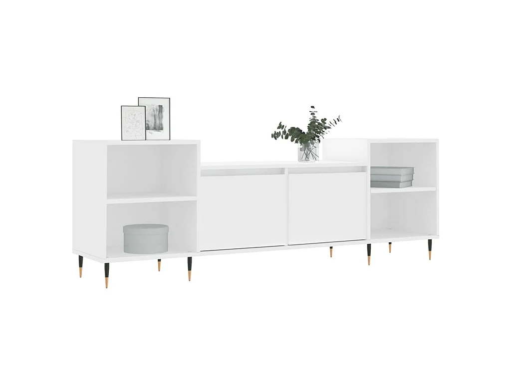 Tv-meubel 160x35x55 cm bewerkt hout wit