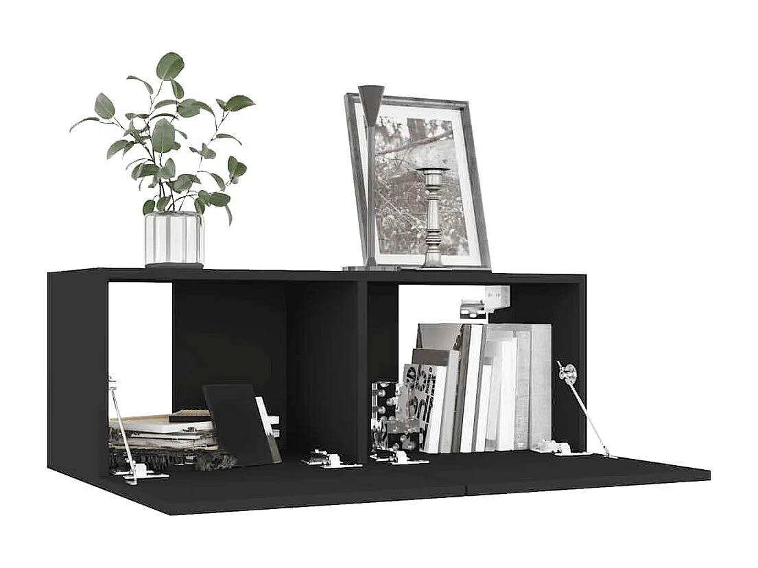 TV-Schrank Schwarz 80x30x30 cm Holzwerkstoff