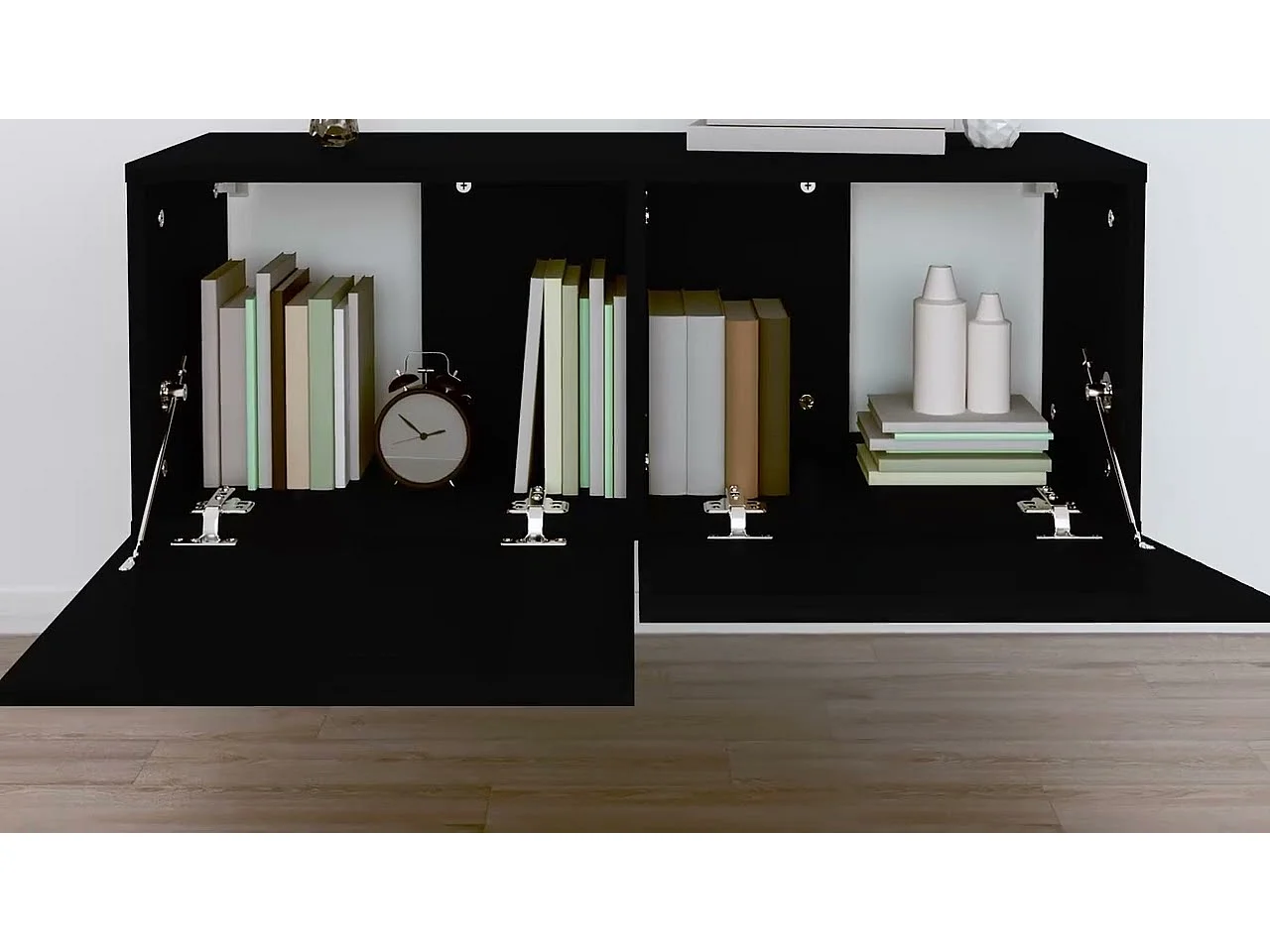 Meuble TV Noir 80x30x30 cm Bois d’ingénierie