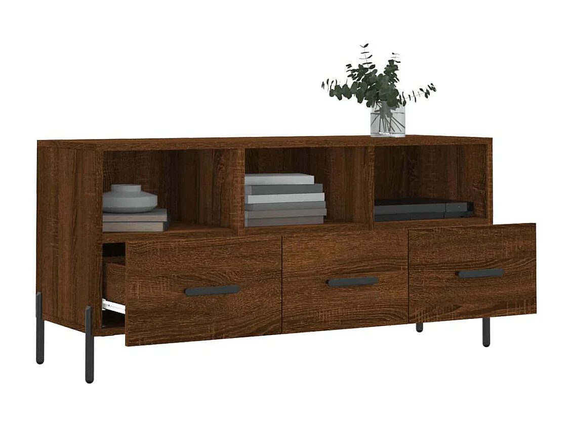 Móvel de TV 102x36x50 cm derivados de madeira carvalho castanho