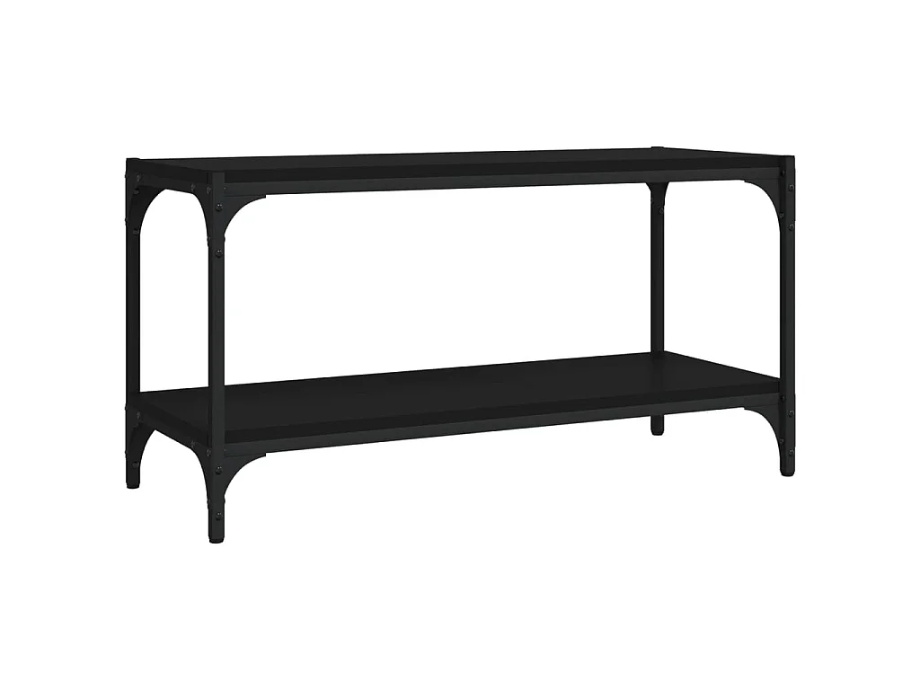 Meuble TV Noir 80x33x41 cm Bois d'ingénierie et acier