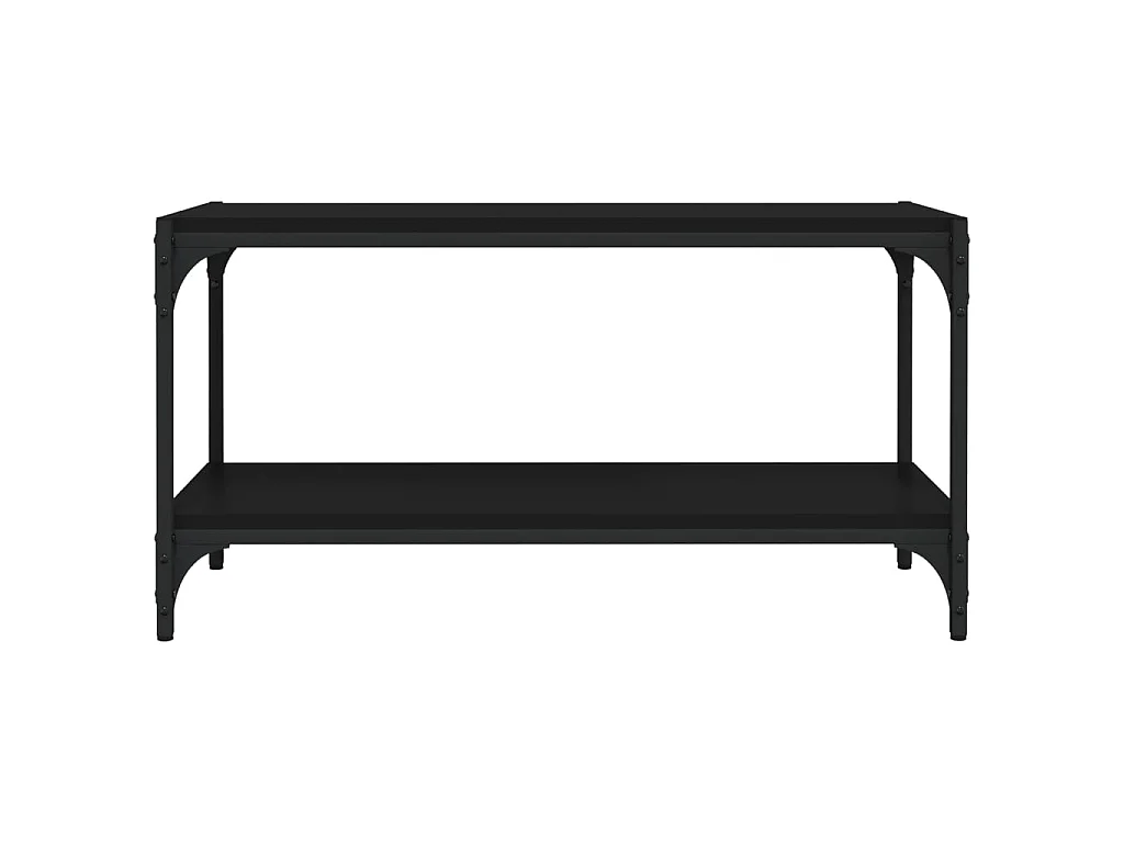 Meuble TV Noir 80x33x41 cm Bois d'ingénierie et acier