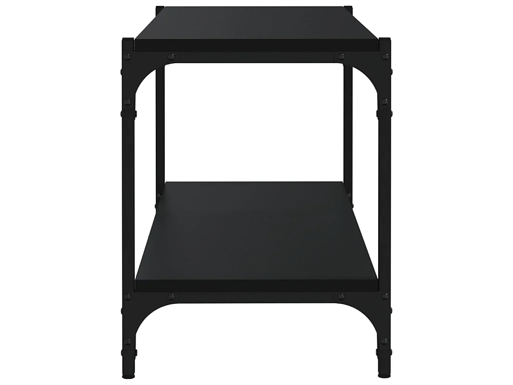 Meuble TV Noir 80x33x41 cm Bois d'ingénierie et acier