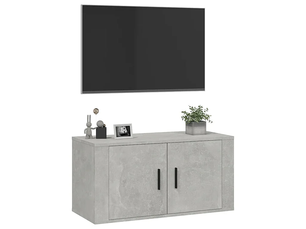 Meuble TV mural Gris béton 80x34,5x40 cm