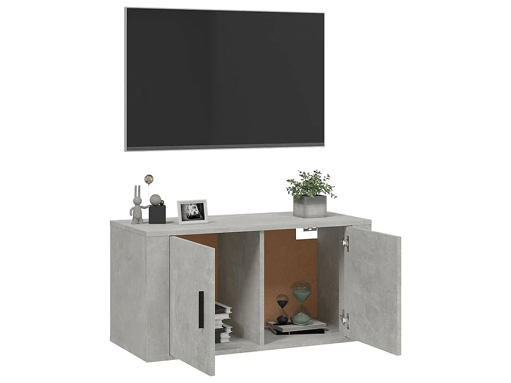 Meuble TV mural Gris béton 80x34,5x40 cm