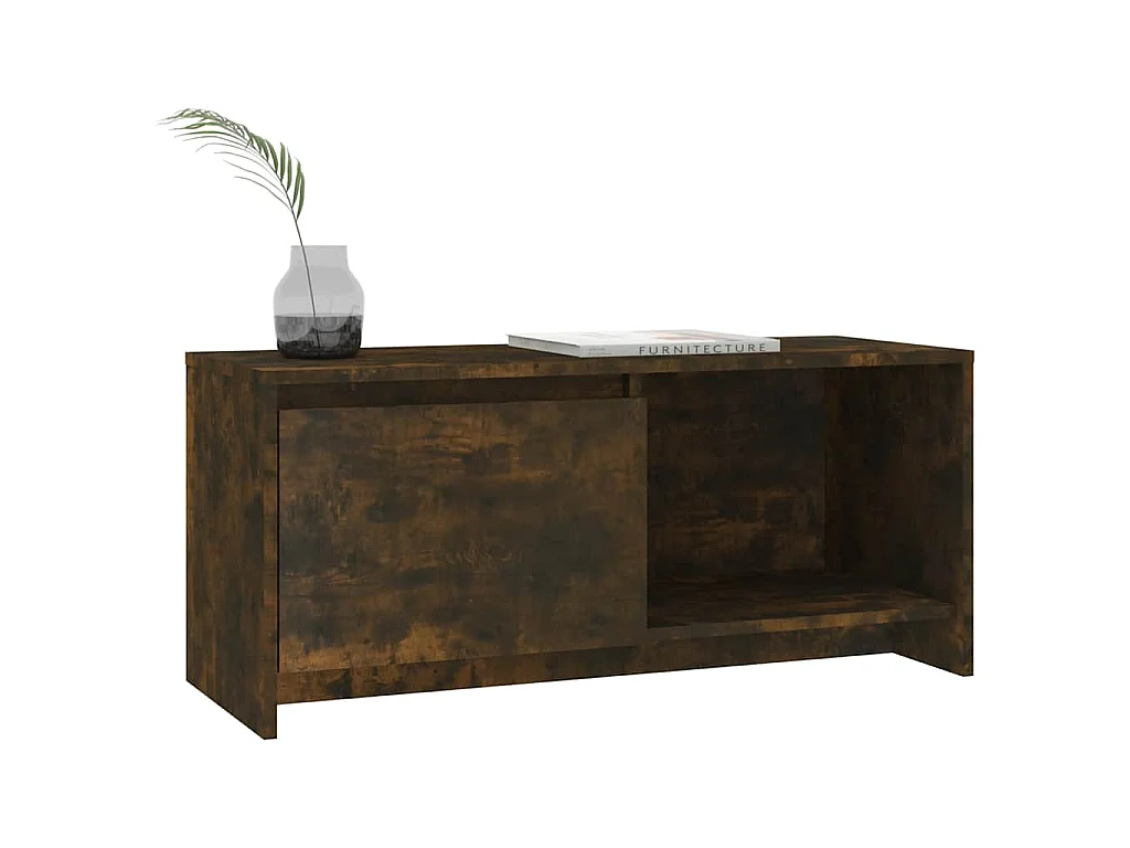 Tv-meubel 90x35x40 cm bewerkt hout gerookt eikenkleurig