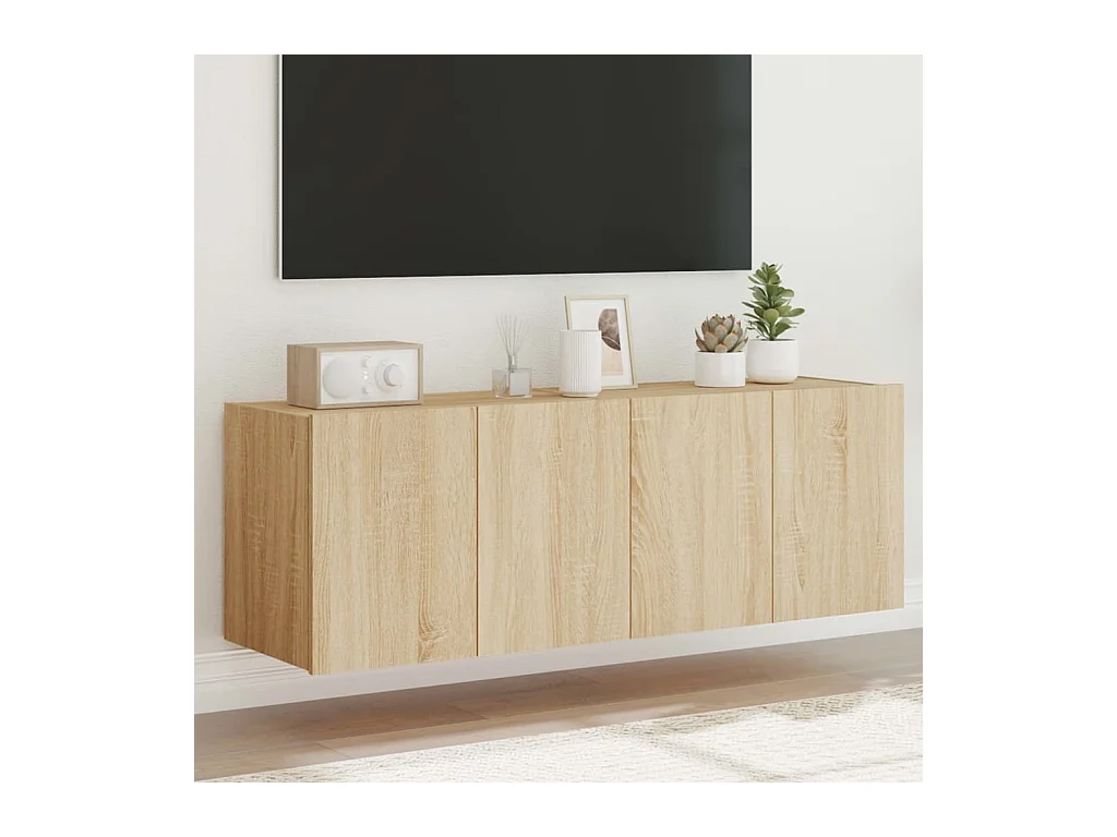 Meble TV Ścienna LED Dąb Sonoma 60x35x41 cm - 2 szt.