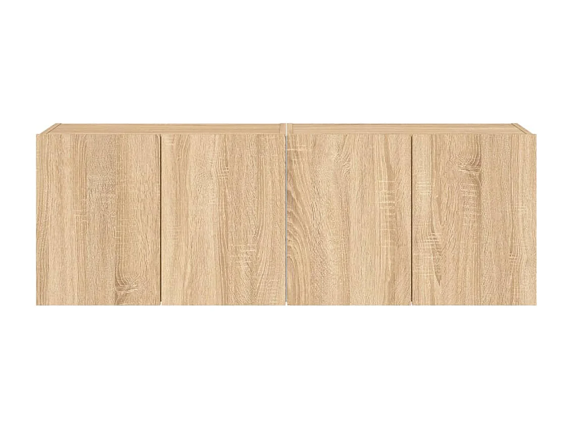 Tv-wandmeubels met LED 2 st 60x35x41 cm sonoma eikenkleurig