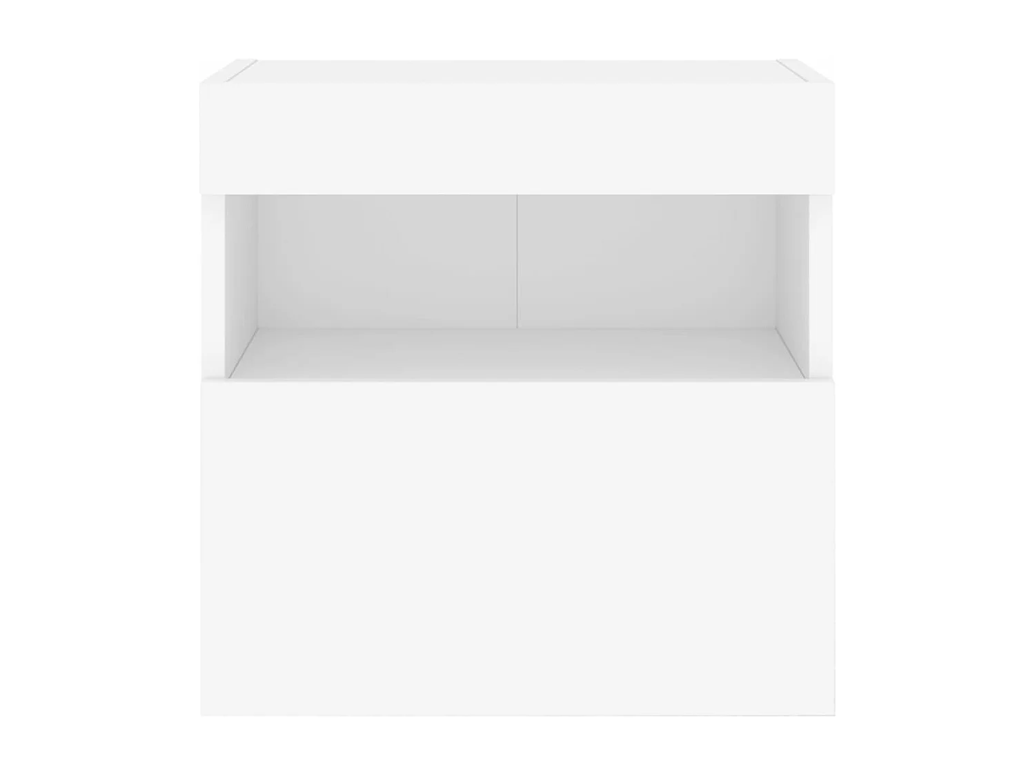 Meubles TV muraux avec lumières LED 2 pcs blanc 40x30x40 cm