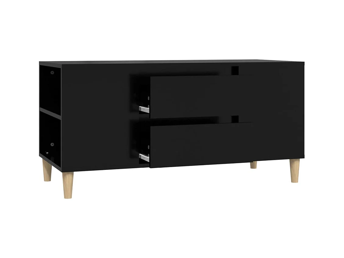 Tv-meubel 102x44,5x50 cm bewerkt hout zwart