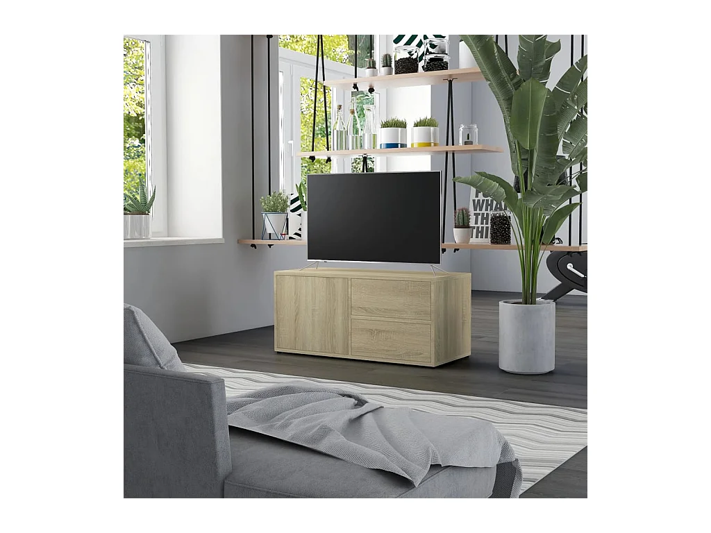Meuble TV Chêne sonoma 80x34x36 cm Bois d'ingénierie