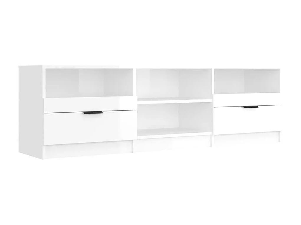 Mobile per TV Bianco Lucido 150x33,5x45cm Legno Ingegnerizzato