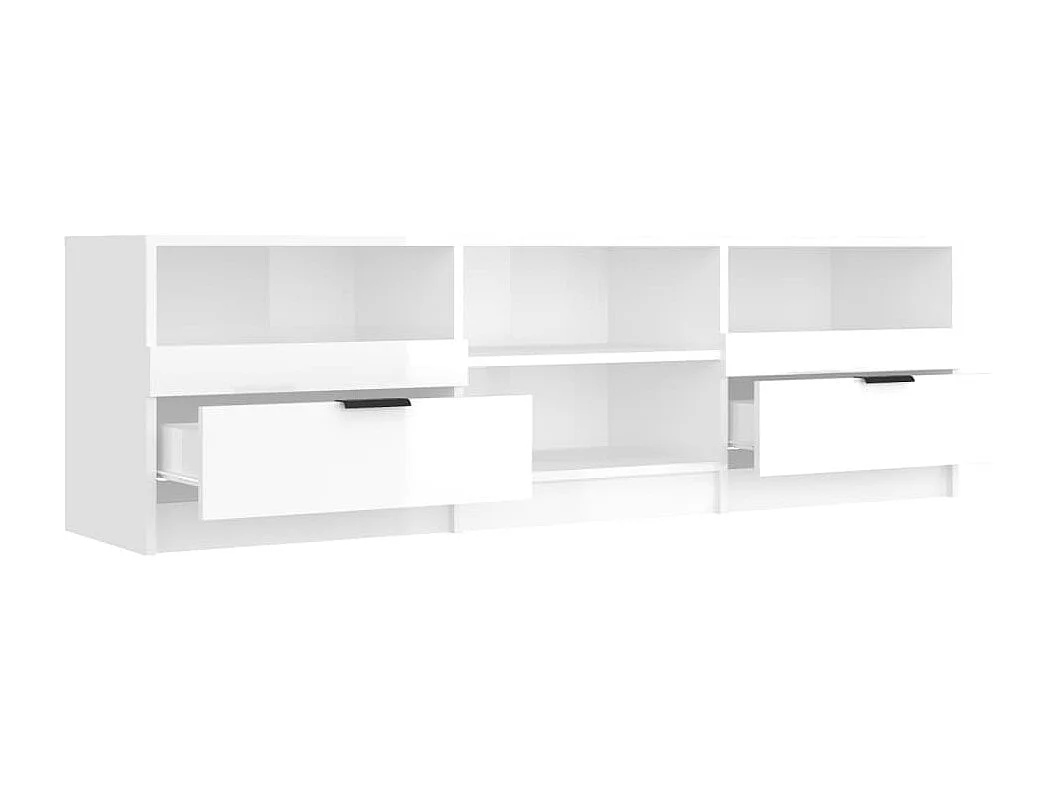 Mobile per TV Bianco Lucido 150x33,5x45cm Legno Ingegnerizzato