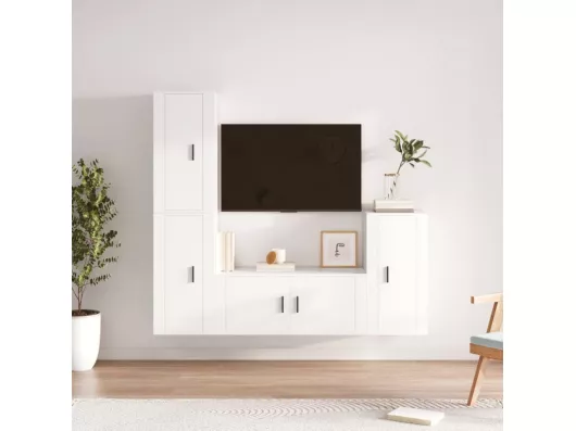 Kauf Unique 4-tlg. TV-Schrank-Set Weiß Holzwerkstoff