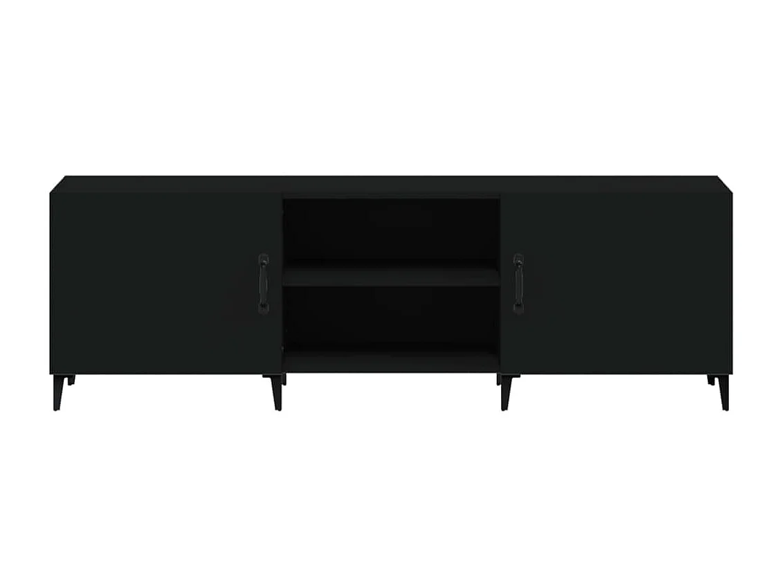 Meuble TV noir 150x30x50 cm bois d'ingénierie