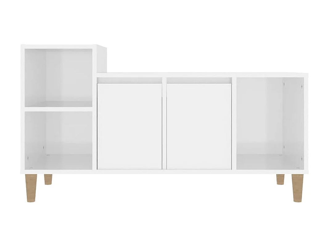 Meuble TV Blanc brillant 100x35x55 cm Bois d'ingénierie