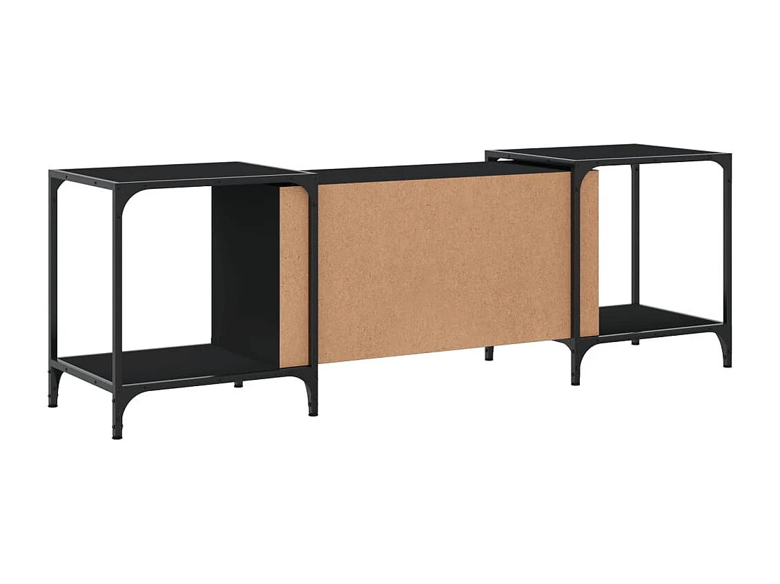 Meuble TV noir 153x37x50 cm bois d'ingénierie
