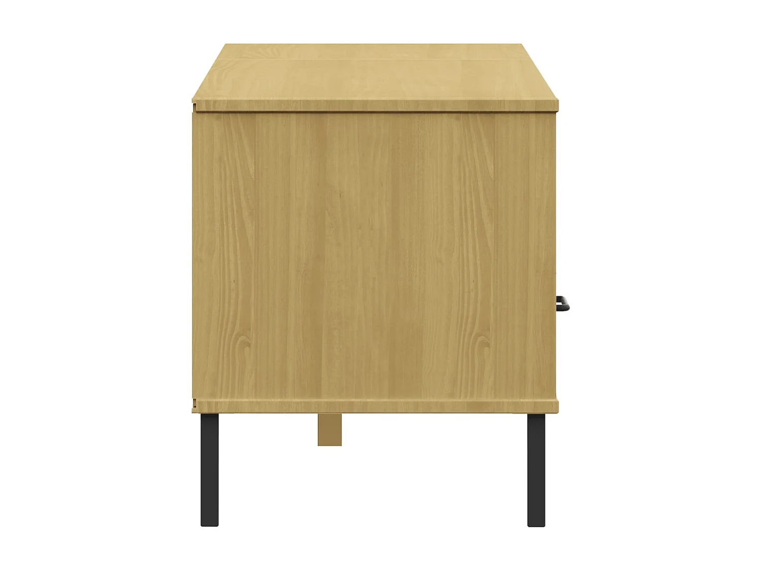 Meuble TV avec pieds en métal Marron Bois de pin massif OSLO