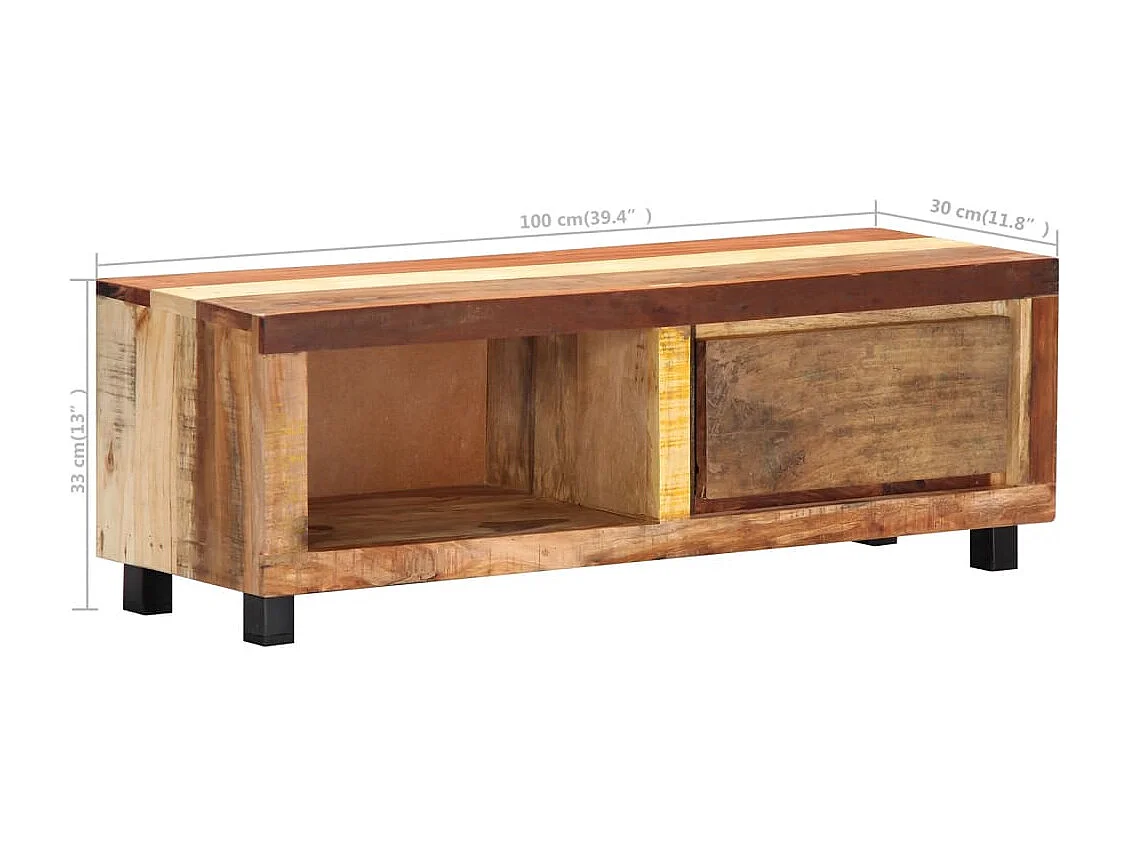 Tv-meubel 100x30x33 cm massief gerecycled hout