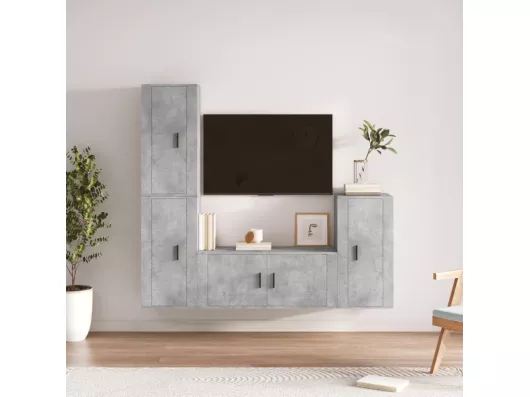 Kauf Unique 4-tlg. TV-Schrank-Set Betongrau Holzwerkstoff