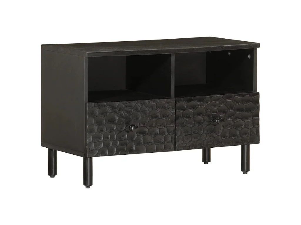 TV-Schrank Schwarz 70x33x46 cm Massivholz Mango