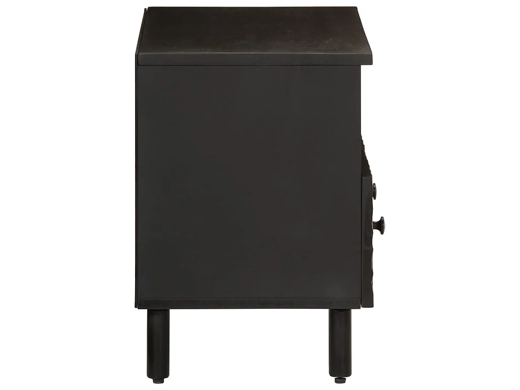 TV-Schrank Schwarz 70x33x46 cm Massivholz Mango