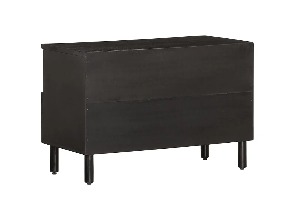 TV-Schrank Schwarz 70x33x46 cm Massivholz Mango