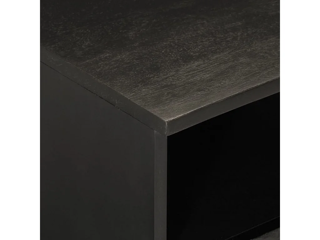 TV-Schrank Schwarz 70x33x46 cm Massivholz Mango