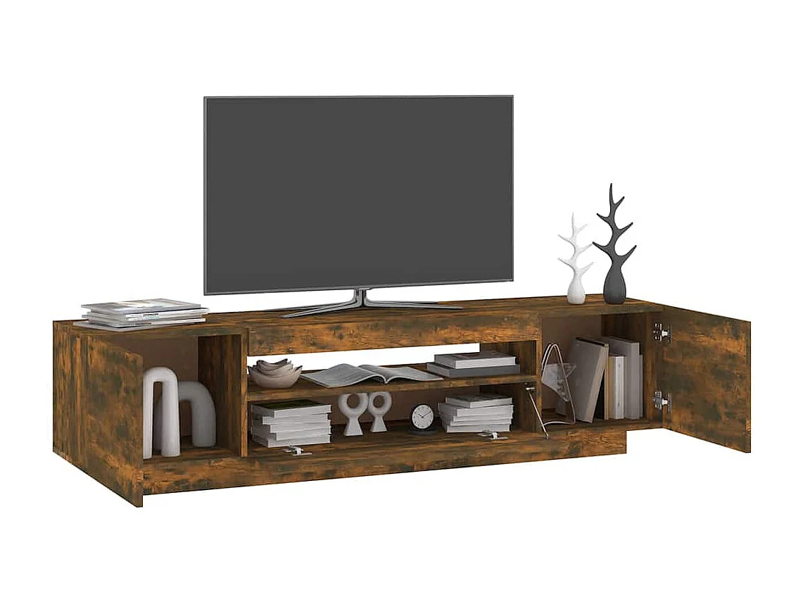 TV-Schrank mit LED-Leuchten Räuchereiche 160x35x40 cm