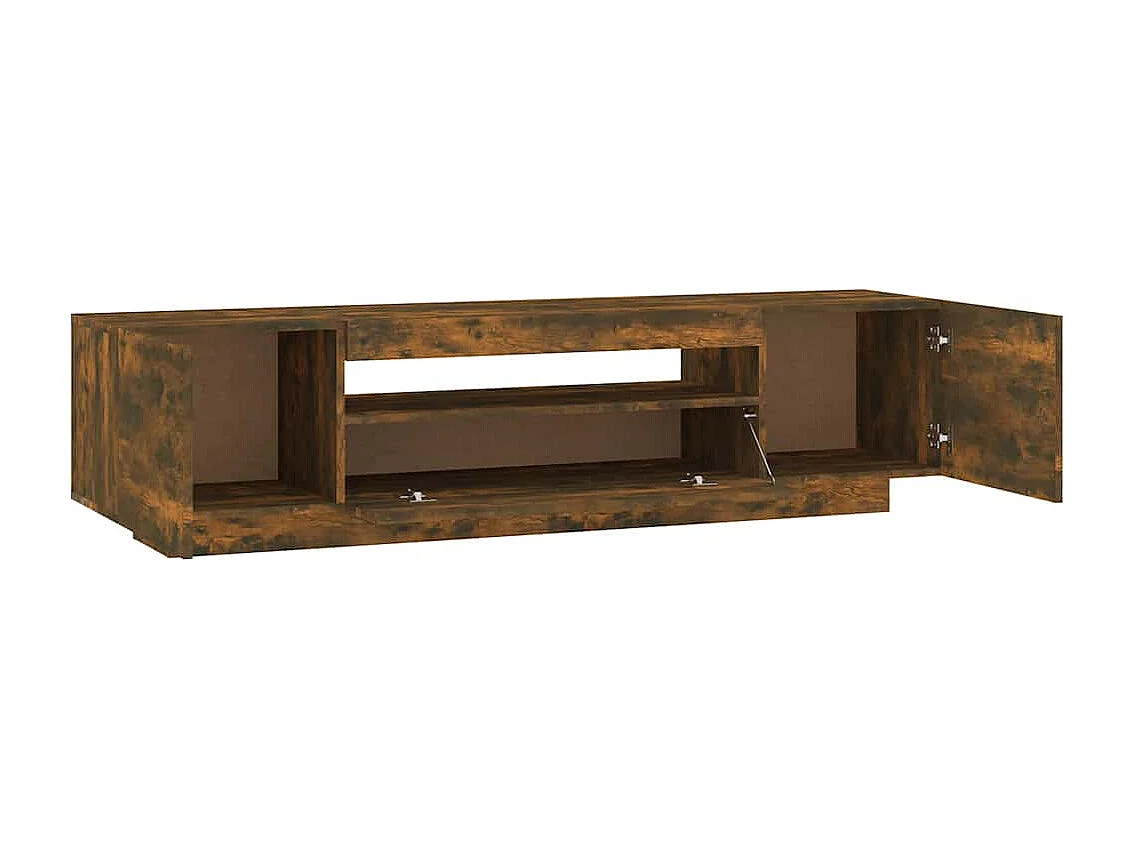 TV-Schrank mit LED-Leuchten Räuchereiche 160x35x40 cm