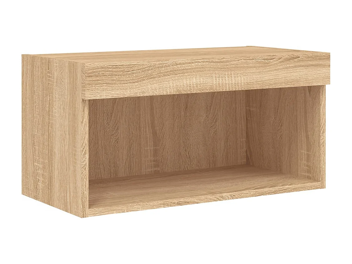 Mobili TV a Muro con LED 5pz Rovere Sonoma Legno Multistrato