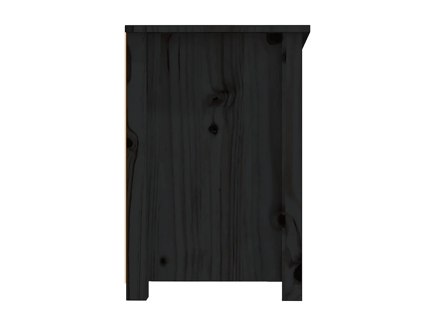 Mobile Porta TV Nero 114x35x52 cm in Legno Massello di Pino
