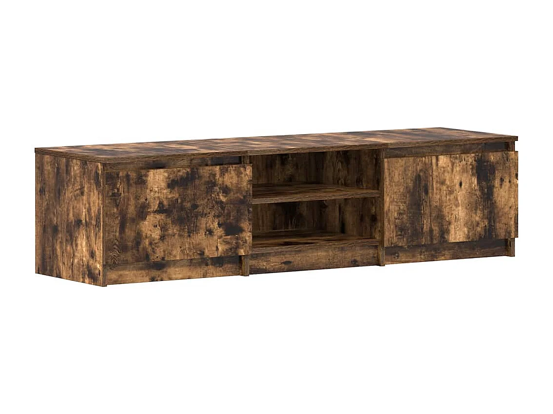 Meuble TV Chêne fumé 140x40x35,5 cm Bois d'ingénierie