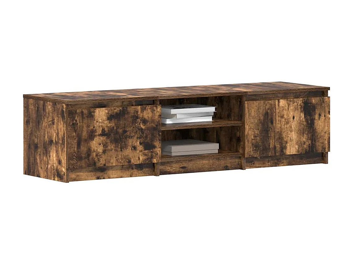 Meuble TV Chêne fumé 140x40x35,5 cm Bois d'ingénierie
