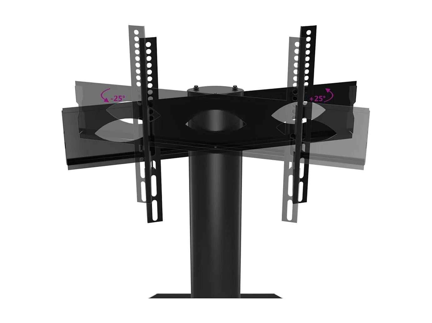 Suporte de canto para TV 32-70 polegadas c/ 2 prateleiras preto