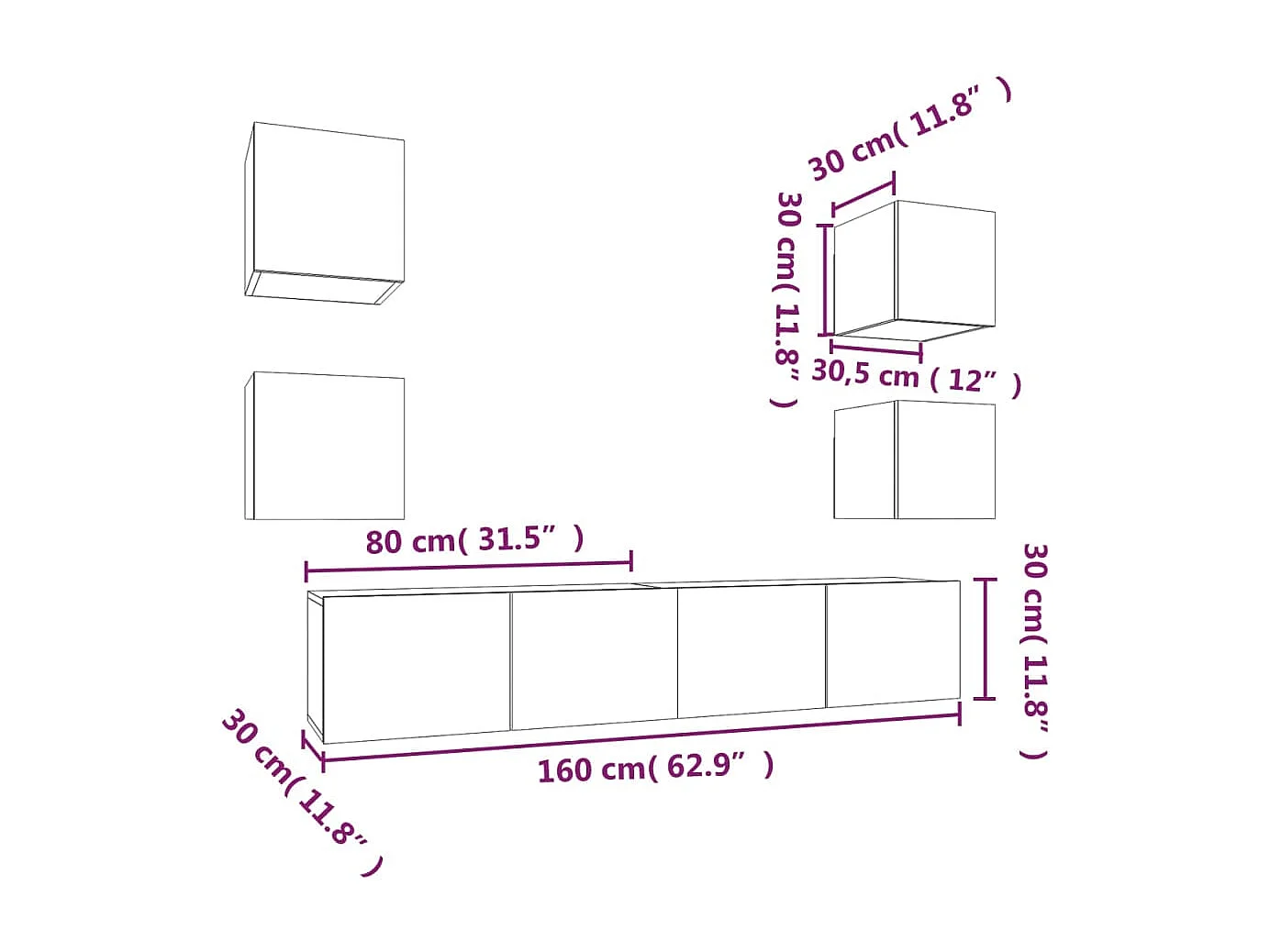 Ensemble de meubles TV 6 pcs Chêne sonoma Bois d'ingénierie
