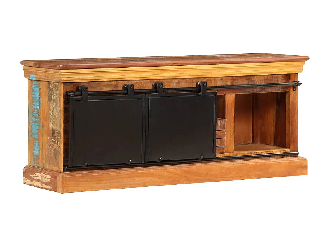 Meuble TV 110 x 30 x 45 cm Bois de récupération massif