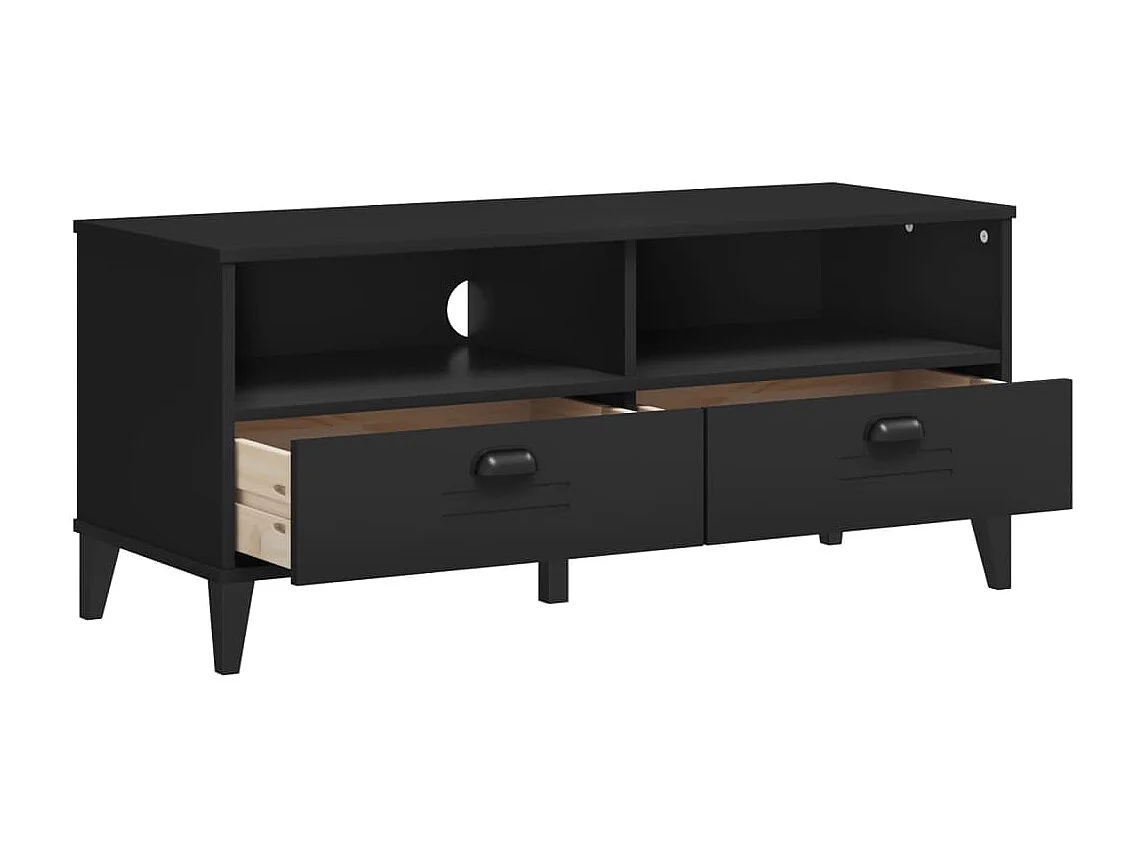 Meuble TV VIKEN noir bois d'ingénierie
