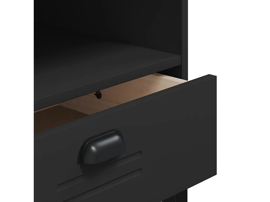 Meuble TV VIKEN noir bois d'ingénierie