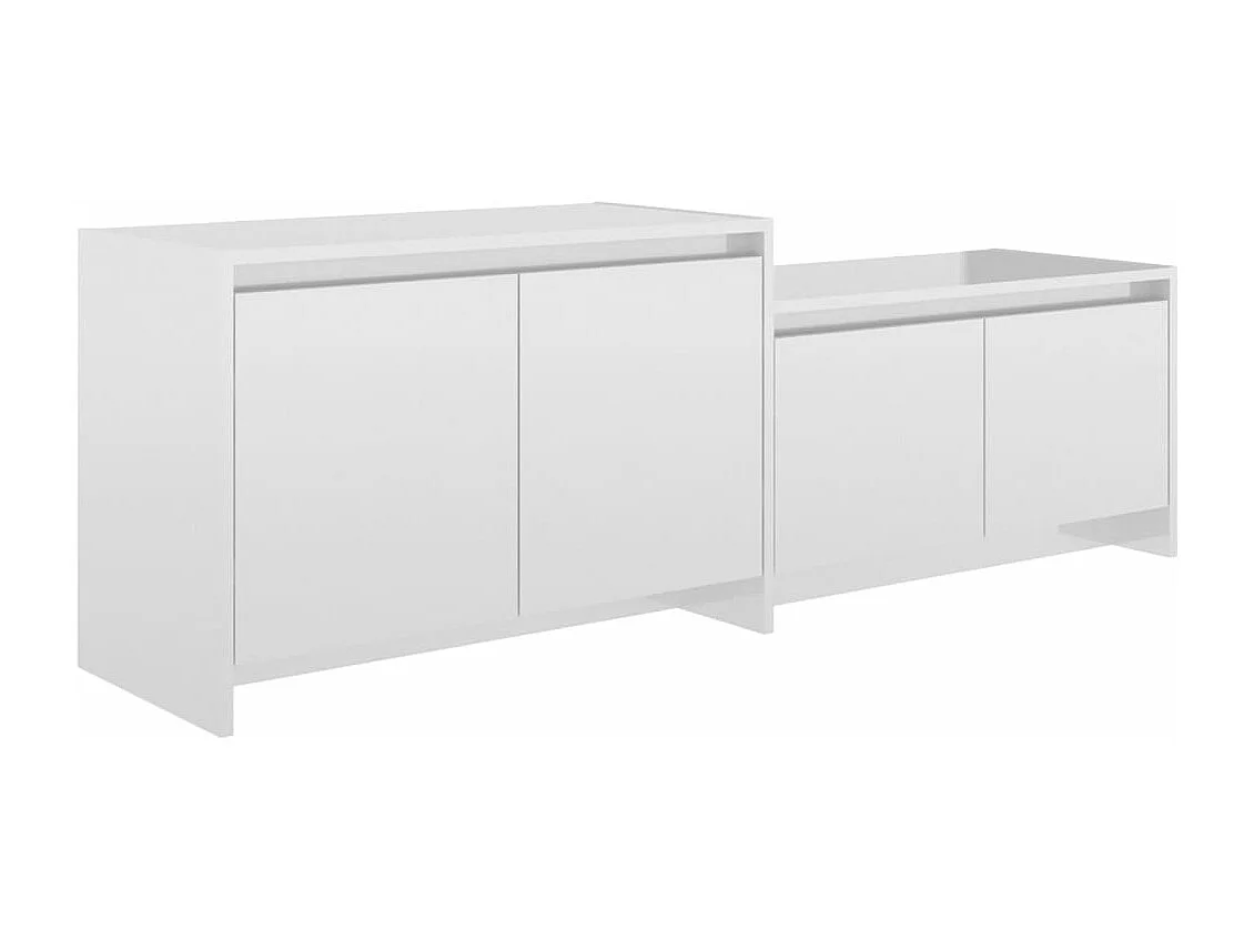 Meuble TV Blanc brillant 146,5x35x50 cm Bois d'ingénierie