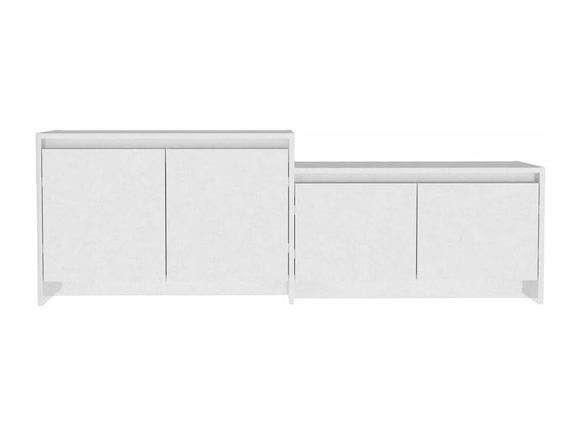 Meuble TV Blanc brillant 146,5x35x50 cm Bois d'ingénierie