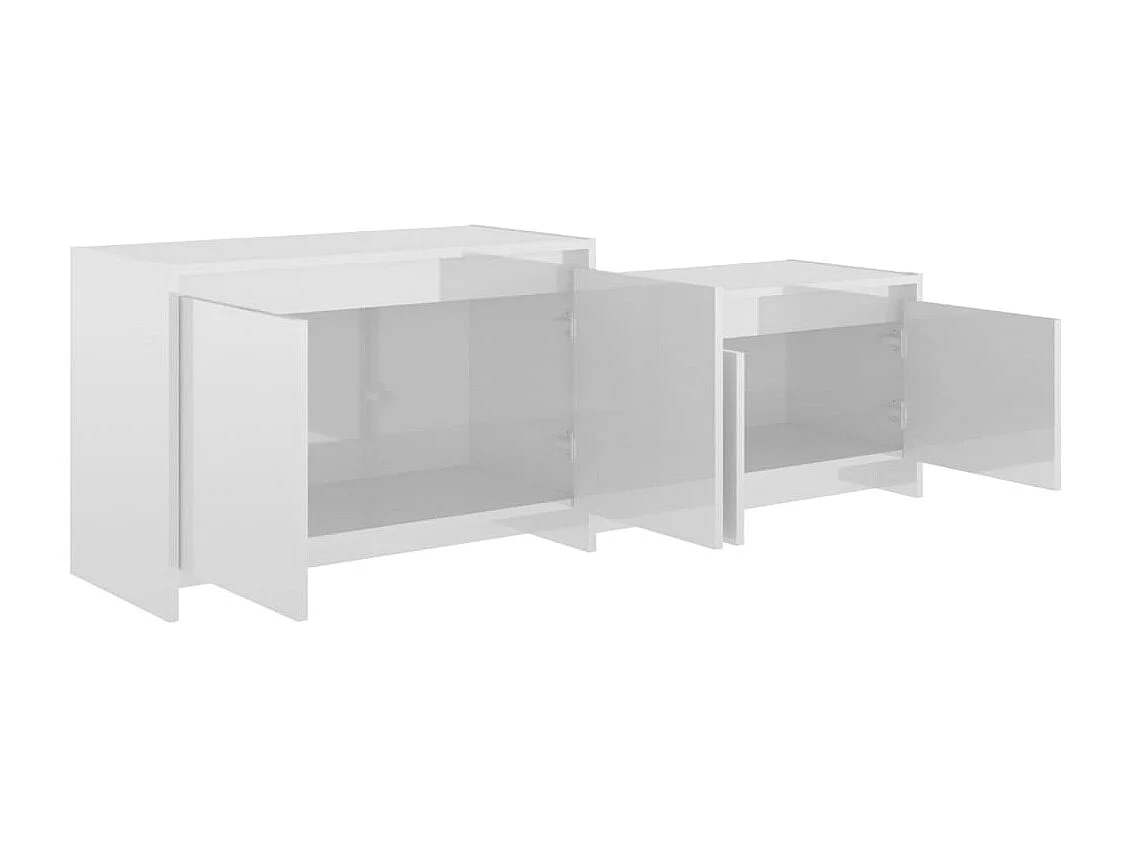 Meuble TV Blanc brillant 146,5x35x50 cm Bois d'ingénierie