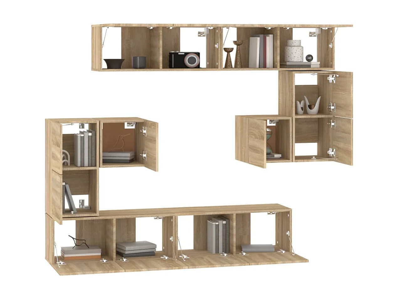 Mobile Porta TV a Parete Rovere Sonoma in Legno Multistrato