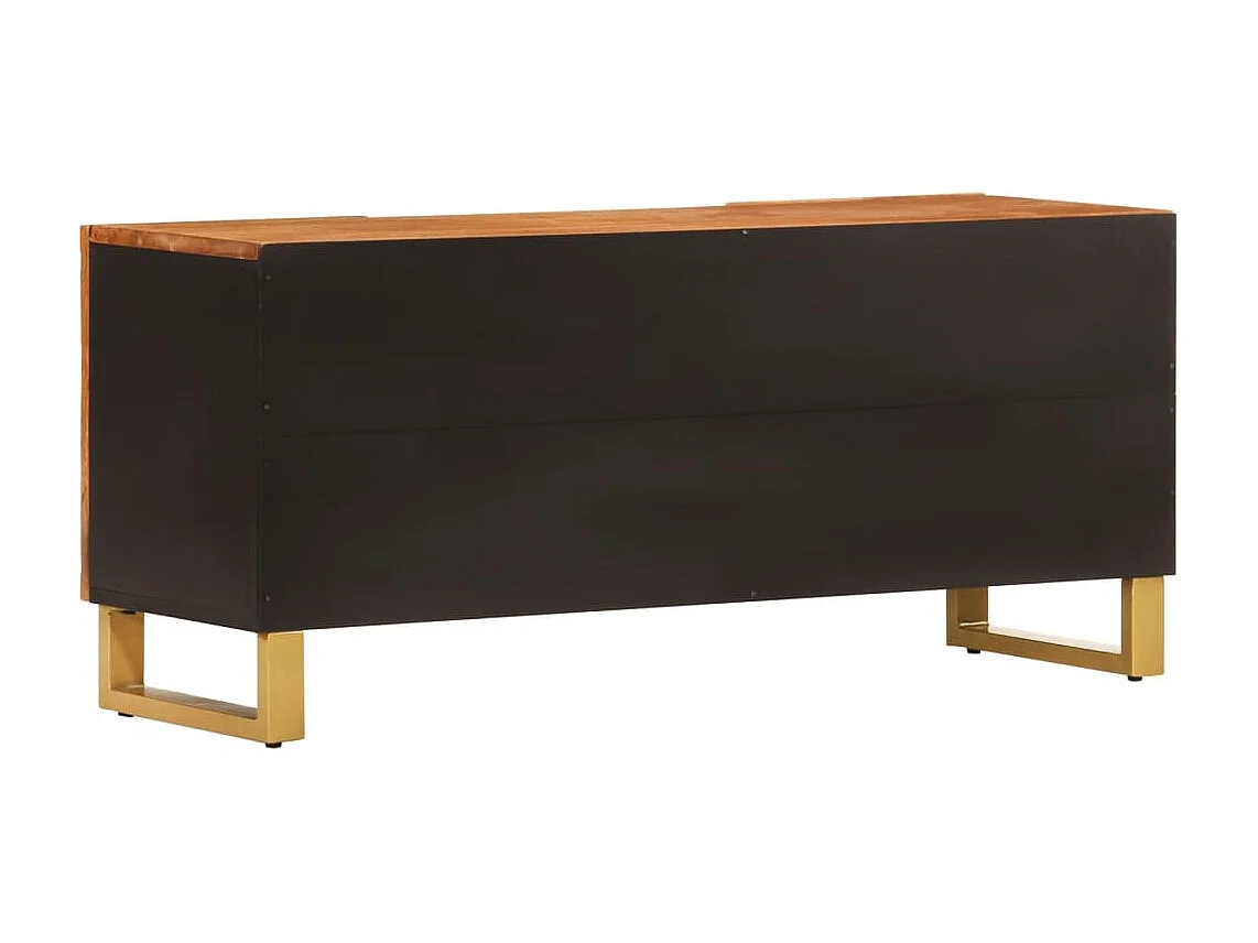 Mobile Porta TV Marrone e Nero 105x33,5x46 cm in Legno di Mango