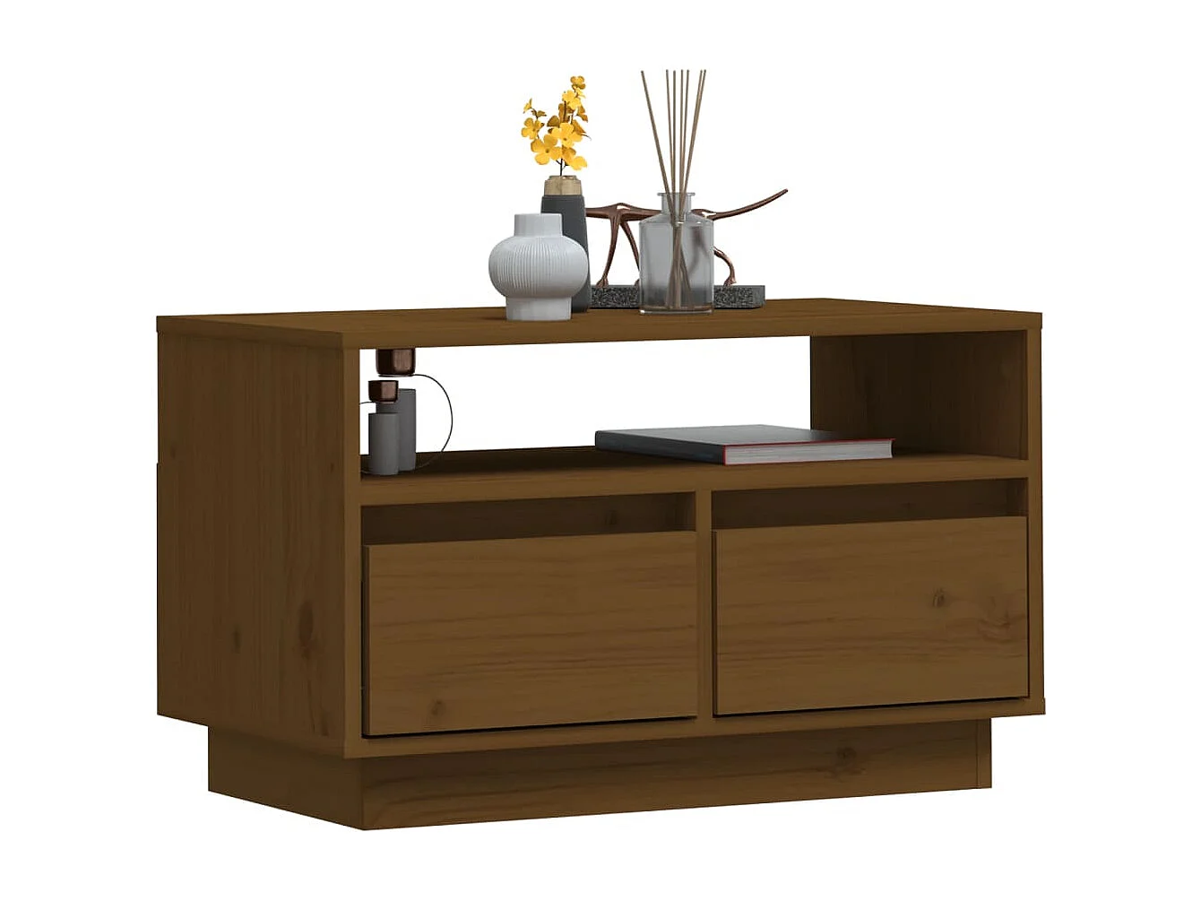 Mobile Porta TV Ambra 60x35x37 cm in Legno Massello di Pino