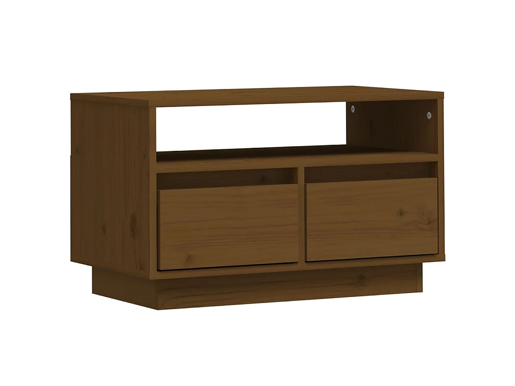 Meuble TV Marron miel 60x35x37 cm Bois de pin massif