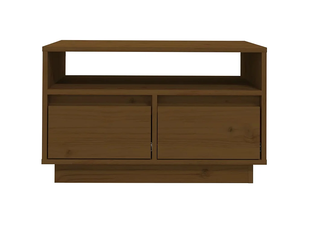 Meuble TV Marron miel 60x35x37 cm Bois de pin massif